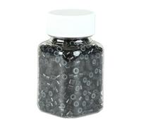 500pcs Hair Extension Silicone Rings Double Layers Firmly Clamp Micro Link Beads Micro Links Hair Beads for Hair Salon (Negra)