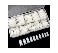 500PCS Half Cover False Nails Tips - Acrylic Nail Tips, 10 Sizes Lady French Style Acrylic Artificial Tip Manicure with Box for Nail Tips Art Salons a