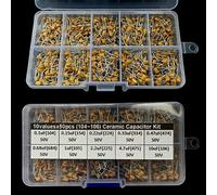 500pcs Kit surtido de condensadores de cerámica 0.1uF-10uF 50V, 10 valores de componentes electrónicos para proyectos de bricolaje y reparación de circuitos