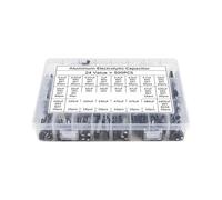500Pcs/lot 0.1UF-1000UF 24Values 16V-50V Mix Aluminum Electrolytic Capacitor Assorted Kit And Storage Box Capacitance Meters