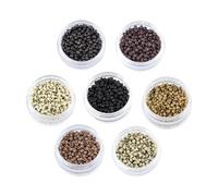 500pcs / lot Micro Rings enlaces de silicona 3.0mm Nano Rings anillos para extensión de cabello (negro)