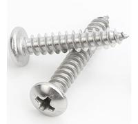 500Pcs M2.2 Self-Tapping Screws 304 Stainless Steel, Pan Head Phillips Machine Threads, Medium-Sized Fasteners for Automotive Trim & Electrical Enclosures (4MM)