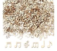 500Piezas Notas Musicales de Madera Miniaturas Adornos de Madera de Notas