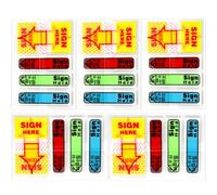 500uds/5 Cajas Firmar Aquí Banderas, Sign Here Stickers Pestañas de Flechas con Flecha Dispensadora Notas Adhesivas para Firmar Aquí Fáciles Publicar para Libros de Notario Escolar de Oficina