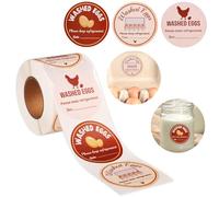 500uds Pegatinas de Huevos Frescos de Granja, 5cm Pegatinas de Cartones de Huevos Etiquetas Farm Fresh Eggs Stickers para Huevos Frescos Pegatinas de Embalaje de Huevos de Codorniz de Gallina