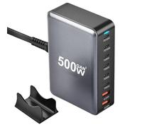 500W GAN USB C Cargador, Tipo C Carga Rápida Adaptador, GAN Rápido Cargador Súper, PD 100W 65W USB-C Power Adapter para MacBook iPhone iPad Samsung Galaxy Lenovo thinkPad HP DELL Ordenador Portátil