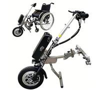 500W Handbike Eléctrica para Silla de Ruedas, Kit de Conversión con Batería de Litio 17Ah (70km), Dispositivo de Tracción Universal para Sillas Plegables o Fijas, 3 Velocidades, 35km/h(A)