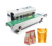 500W Vertical Automática Máquina Selladora Continua Bolsas de Plástico Máquina Selladora de Cinta Sellador de Cinta Sellador 0-12m/min Línea de Producción Ajustable de Plástico para Embalajes(FR-900)
