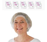 500x ARNOMED® Gorros Desechable 52 CM Blanco, Gorros Desechables para Hombre & Mujier, Gorro para Quirurgico, Gastronomía & Cocina Desechable, Red para el Pelo, Cubrecabeza Desechable