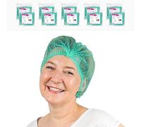 500x ARNOMED® Gorros Desechable 52 CM Verde, Gorros Desechables para Hombre & Mujier, Gorro para Quirurgico, Gastronomía & Cocina Desechable, Red para el Pelo, Cubrecabeza Desechable