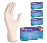 500x ARNOMED® Guantes vinilo talla L, Guantes desechables quirúrgicos y de laboratorio, Luvas vinilo descartáveis sin polvo y látex, Manoplas vinilo en S, M, L, XL
