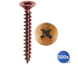 500X Tornillos Autofiles Para Aglomerado Panelvit&Reg; Mustad Bronceado Tsp Pz