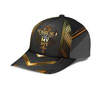 501 Gorra Deportiva Esposo Dios Jesús Me Envió Mi Esposa Negro Amarillo Negro Unisex Sombrero Ribete Béisbol Casuales Moda Gorra De Camionero para Pesca Deportes