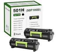 501H (50F1H00) Cartucho de tóner Negro de Alto Rendimiento, Paquete de 2 Unidades de Repuesto para Lexmark MS310 MS310dn MS312 MS312dn MS315 MS315dn MS410 MS410dn MS415 MS415dn MS510 MS510dn MS66 10