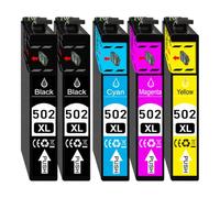 502 XL - Cartucho de tinta compatible con Epson 502XL Epson Expression Home XP-5100 XP-5105 XP-5150 XP-5155 Workforce WF-2860 DWF WF-2865 DWF WF-2880 DWF (5 unidades)
