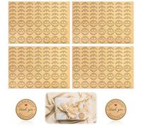 504 Pegatinas Adhesivas de Papel Kraft "Hecho a Mano con Amor" y "Gracias", Etiquetas Redondas de 4 cm para Regalos, Mermeladas, Galletas, Jabones, Bodas y Cumpleaños