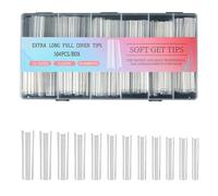 504 puntas de uñas de gel suave, extra largas, cobertura completa, puntas de uñas postizas para extensiones de uñas artificiales transparentes a presión, suministros de uñas de cobertura completa