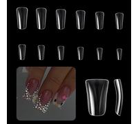 504 puntas de uñas de pato, puntas de uñas transparentes, medias cubiertas, suministros de manicura curvada a presión falsa