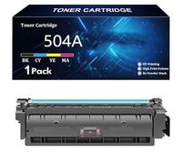 504A Cartucho de Tóner de Repuesto para HP 504A CE250A CE251A CE253A CE252A para HP Color LaserJet CP3525 CP3525N CP3525DN CP3525X CM3530 CM3530TS Impresoras,M-1 Pack