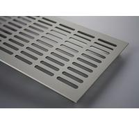 505-130-0800-99 - Rejilla de ventilación (aluminio, 130 x 800 mm), color acero