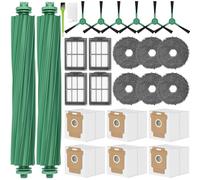 505 405 Accesorios Recambios para iRobot Roomba Plus 505/405 / 500/400 / 506/507 Combo Repuestos Piezas Kit 6 Bolsas Polvo 2 Cepillos Principales 6 Cepillos Laterales 4 Filtros 4 Paños