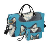 -507 - Bolsa de viaje Husky siberiano para gimnasio, yoga, bolsa de transporte para hombres y mujeres, bolsa de fin de semana, -507 - Husky siberiano, Talla única, Bolsa de viaje