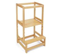 509 Crew Cliff Torre de Aprendizaje, ayudante de Cocina para niños, Plataforma Regulable en Altura, Color Natural