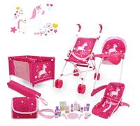 509 Crew doll Stroll n Play & Care Combo Set, Stroller, Playard, High Chair, Carry Cot, Diaper Bag, Feeding and Grooming Accessories, Ages 3+
