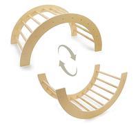 509 Crew Jungle - Arco de escalada 2 en 1 2 en 1 para niños, convertible en mecedora para niños y adultos, marco de escalada Montessori, color madera natural