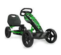 509 Crew XSpeed Go-Kart Verde, Gráficos Deportivos, Asiento Ajustable, Llantas 25 cm, Ruedas EVA, Freno de Mano