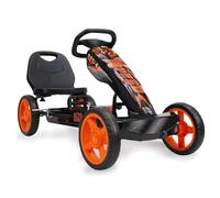 509 Crew XSpeed Pedal Go-Kart - Naranja, Pedalier, gráficos deportivos en la parte delantera, asiento ajustable, llantas de 4 radios de 25 cm, ruedas EVA de 10 pulgadas, volante deportivo, freno de