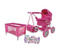 509 Silla de Paseo de Muñecas Combo de 18 Piezas Value Play Set, Edades 3+