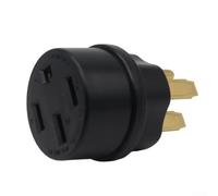 50A para Nema 14-50R - Adaptador de enchufe para caravana y vehículo eléctrico, carcasa de nailon resistente con contactos metálicos, color negro