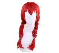 50cm Cosplay Wig Amano Miu Off Blend S Red Braids Hair Anime Woman Costume Wig Peruca + Wig Cap