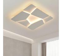 50Cm Lampara Techo,LáMpara De Techo Led DecoracióN,EstereoscóPico Lampara Con Control Remoto,Metal Accesorio De IluminacióN De Techo Para Dormitorios Cocina Pasillo Oficina,52W,(Blanco Mate)