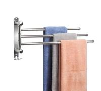 50CM Toalleros De Baño con 3 Brazos de 180 ° de Rotación JSVER Acero Inoxidable 304 Porta Toallas Extensible a 50 cm Accesorios Pared para Baño y Cocina con Gancho