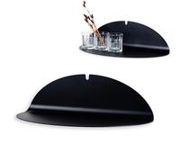 50FORM Estante de Pared de Metal Loft - Estantería Flotante Moderna para Salón, Cocina y Baño - Diseño Industrial, Hecho en la UE - Incluye Plantilla de Montaje y Nivel (Negro)