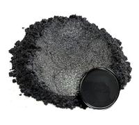 50g Polvo de Mica Metálico Natural Pigmento de Colorante Resina Epoxi,para Manualidades Pintura Jabón Bombas de Baño Slime Velas Cosmético Arte de Uñas (Negro)