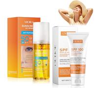 50g Sunscreen SPF 100 + 100ml Crema Solar Spray 50, Protector Solar Facial 100,Crema Solar 100 SPF,Bruma Facial SPF 50,Protector Solar 50,Fuerte Protección UV,Crema Solar Facial para Todo Tipo de Piel