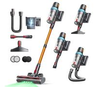 50KPA/600W Aspiradora sin Cable,65 Min Autonomía Escoba aspiradora sin cable potente,Aspirador con Carga en Pared,Luz LED Verde,Función Aromática,Pantalla Táctil Anti-enredos y Manguera Flexible de 1M
