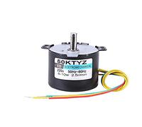 50KTYZ AC 220V 10W 0.5A Motor síncrono de imán permanente eléctrico de baja velocidad pequeño CW/CCW 2.5/20RPM Metal de alto par orientado para plato giratorio de asador(2.5 turns)