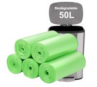 50L Bolsas de basura biodegradables 50PCS - Bolsas biodegradables para cocina, basura, compost resistentes y para alimentos y jardín