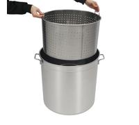 50L Cacerola Sopa Olla Con Tapa De Acero Inoxidable, Olla Grande Con Cesta Para Cocer Al Vapor Cocinar Freír Olla Gastronomía Olla Para Catering Cocinas Grandes