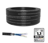 50M CAT 8 - Cable de red para exteriores, cable de cobre LAN, cable Ethernet S/FTP 40 Gbit/s, Cat8, cable de datos de cobre puro PoE++ LSZH