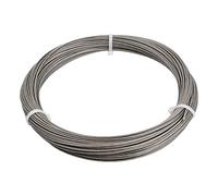 50M Cuerda de Alambre de Acero, Cable de Acero Inoxidable 2mm 304 Recubierto de PVC 7x7 Hilo, Flexible Alambre Resistente para Tendedero, Suspensión Cable de Metal para Marco Fotos Jardín Exteriores