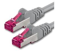 50m - gris - 1 pieza - CAT6a CAT 6a Ethernet LAN cable de red - SET 10 GB/s cable patch CAT6 S-FTP Doble blindado PIMF 500MHz libre de halógenos compatible con CAT5 CAT6a CAT7 CAT8