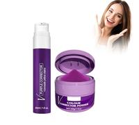 50ml v34 Pasta de Dientes Púrpura y 30g v34 Polvo Dentífrico, toothpastes1 | Pasta Dentífrica, Polvo Dental Blanqueador, Dientes Blancos, Limpieza de Olores y Sarro, Aliento Fresco