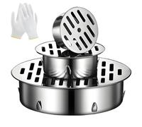 50mm-200mm Drenaje de Piso de 304 Acero Inoxidable Drenaje de Suelo Redondo de Acero Inoxidable Rejilla Anti-Hojas para Canalones para Piscina Jardín Balcón Desagüe(50mm/2in)