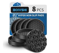 50mm Antideslizante Copas Con Ruedas - Posavasos para Muebles Almohadillas - 8 Negro Protección del Suelo - Sofá Muebles Patas - Pies Evitar Deslizamientos - Redonda Protectores de Silicona para Patas