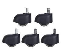 50mm Black Office Chair Swivel Castor Wheel Without Brake,Circlip 11x22mm,5 Pcs Load Bearing 200kg,Furniture Replacement Swivel Caster Wheels,Silent Swivel Wheel Nylon Caster Castors Casters
